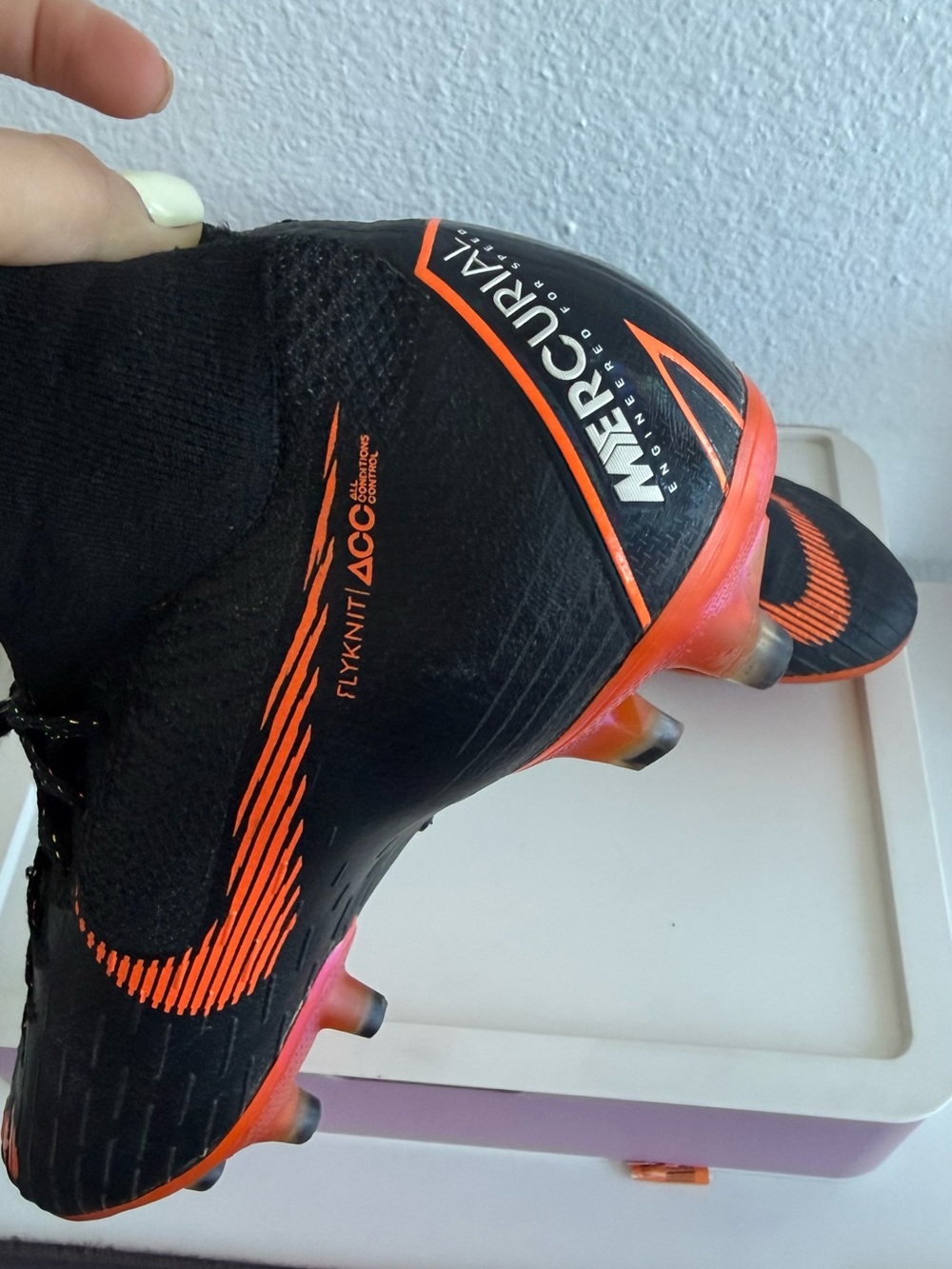 Nike Mercurial Superfly 6 Elite FG Soccer Cleats Black Orange Men’s 9.5